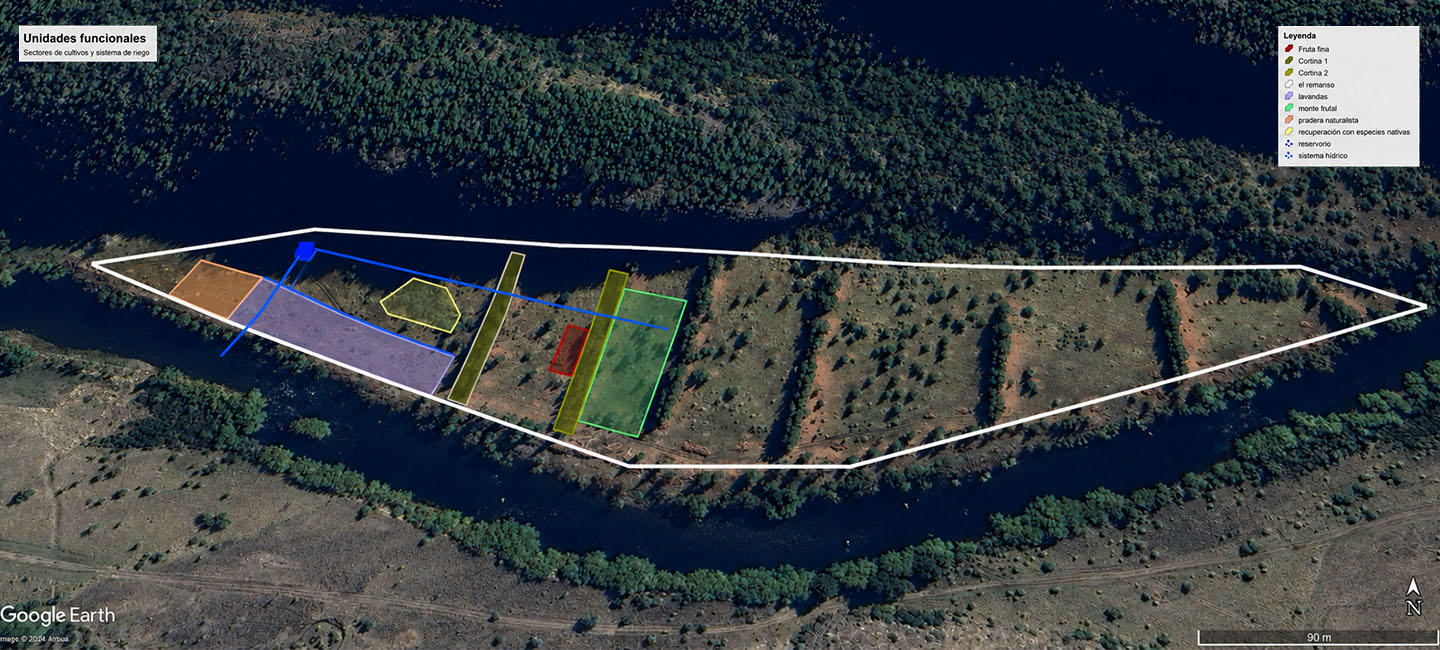 Vista aérea del predio — mapa de cultivo